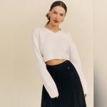 Reformation Harley Cashmere Embroidered Sweater Photo 1