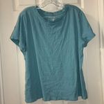 Time & Tru Blue Ribbed Scoop Neck Short Sleeve Top XXXL Photo 0