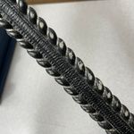 Nocona Womens Black Leather Belt 28 Silvertone Buckle 1.25in Rope Metallic USA Photo 5