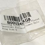 Swavorski Swarovski Sterling Silver 925 Platinum Flower Halo Ring Band Set Size 6 NEW Photo 2