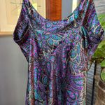 Delia's Vintage Y2K Purple & Black Paisley Romantic Slip Dress, Made in USA, Size L Photo 4