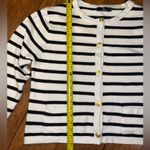 LILLUSORY Striped Black and White Cardigan Sweater good buttons top shirt XL Photo 2