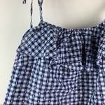 J.Crew Tie Shoulder Ruffle Eyelet Trim Gingham Cotton Embroidered Top 0 Photo 2