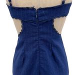 LIONESS Awakening Dress Midnight Blue Pinstripe Cutout Mini Size Small Photo 8