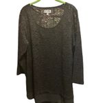 JM Collection  Woman Black Lace Sequin Top Blouse‎ Long Sleeve Plus Size 1X Photo 1
