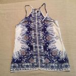 Japna  paisley and floral blue on white tan… Photo 1