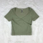One Step Up Green Crop Top SMALL/MEDIUM Photo 4
