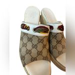 Gucci GG Canvas Espadrille Peeptoe Wedges Photo 6