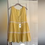 C&C California  Linen Blend Mini Dress Yellow Size Medium Photo 4