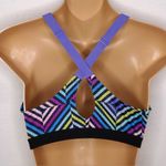Victoria's Secret Victoria Secret VSX Sport Bra 36C Lined Adj Straps Bright Multicolor Stripes Photo 2