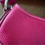 Burberry Women’s Pink Leather Shoulder Baguette Bag Plaid Liner Silver Hardware Photo 10