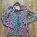 frankie's bikinis NWT Frankie’s Bikinis Nova Terry Floral Long Sleeve Button Up Blue Magic Sz S Photo 0