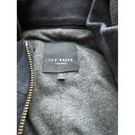 Ted Baker  London Blue Wool‎ Sleeve Textured Coat Jacket Removable Collar Size 6 Photo 8