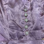 Rahi Mini Dress Womens Large Metallic Pink Antique Rose Lustrous Cut Photo 4