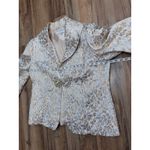 Lily & Taylor brocade blazer gold silver metallic jeweled clasp jacket size 16 Photo 6