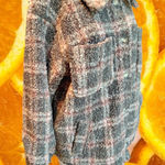 Democracy  Plaid Fuzzy Fleece Lined Shirt Jacket Womens Medium  Button Up Photo 0