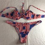 SheIn Bin 41 Patriotic American Flag 2pc Swimsuit Bikini Size Small/Medium Photo 0