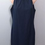 Sail To Sable  Navy Cowl Neck Button Back Dress Photo 2