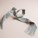 Free People  Charmer Fringe Skinny Scarf Mint Green Elegant Silky Evening Glam Photo 2