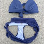 Victoria's Secret Victoria’s Secret Halter Tie Push Up Dusty Navy Blue Bikini S/M Photo 2