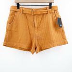 Kut From The Kloth  Jean Shorts Size 12 Justine Belt Cotton Hemp Burnt Orange NWT Photo 2