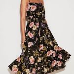 EXPRESS NWT Black Purple Pink Floral Midi Ruffle Dress Small Spaghetti Strap New Photo 0