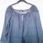 Elie Tahari  Lace Shoulder Drawstring Waist Dress Size 8 Photo 4