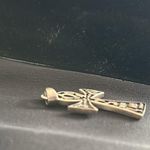 Egyptian Ankh cross in Sterling 925 EUC pendant. Hieroglyphics adorn front Black Photo 2