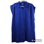 Old Navy  Short-Sleeve Double-Weave Mini Swing Shirt Dress Catalyst Blue Size M Photo 1