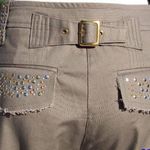 Cache Embellished Zipper Ankle Adjustable Self Belt Pant Jean New Stretch $118 Photo 2