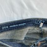 Loft Ann Taylor  Women's Modern Straight Jeans Dark Blue Wash, Size 27 / 4 Photo 6