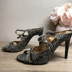 CARLOS SANTANA Black Studded Animal Print Heel Size 6 Photo 3