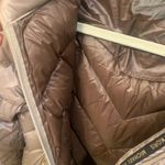 Michael Kors Soft Shimmer Gold Chevron Quilted Puffer Hooded Jacket. 2736 Photo 7