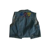  Store Vintage Peace Love Disney Denim Vest Size Medium Photo 2