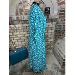 shirt dress geometric matching belt green blue white Size 12 Photo 8