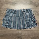 Lucky In Love Striped Ruffle Tennis Skirt Skort Blue White Size XL Photo 2
