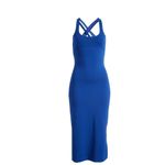 Sweaty Betty Emily Strappy Back Rib Dress Maxi Dress In Lighting Blue Size 12 Photo 10