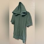 Patty Boutik Sage Green Short Sleeve Hoodie | Hooded Sweatshirt Photo 1