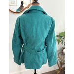 Inspired Hearts Pea Coat Women's L Double Breasted Belted‎ Teal Green Jacket Size L Photo 3