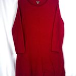 J Jill Bright Red Open Weave Long Sleeve Wool Blend Sweater Shirt Dress Size MP Photo 9