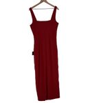 Lulus Rust Red Midi Dress Ruched Bodycon Tank Sleeveless Party Cocktail L Size L Photo 10