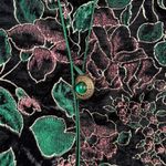 Patra Blazer Green Pink Gold Floral Velvet Jacket Button Front Party Size XL Black Photo 4