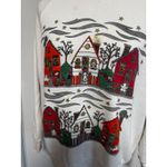 Turtle Bay Vintage Halloween Graphic Sweatshirt Cream Houses Ghosts Spooky White Size M Photo 1
