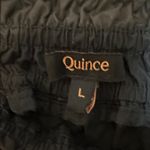 Quince  100% Organic Cotton Tiered Maxi Skirt Black Elasticated Waist Size Large Photo 4