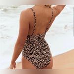 Aerie  Leopard Print Wrap One-Piece Full Coverage Swimsuit Photo 4