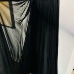 Badgley Mischka Black pleated Tulle Chiffon V-neck Gown size 2 Photo 7