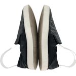 Vince  Garvey Black Leather Slip On Platform Sneakers Size 8 M Photo 4