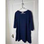 Jude Connally Navy Blue 3/4 Sleeve Short Structured Swing Dress Women's Large Photo 1