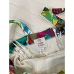 Suzi Chin Multicolor Leaf Print Ruched Mini Bodycon Dress Womens Size 10 Photo 7