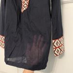 Tory Burch Tunic Long Sleeve Top Navy Size 4 Tribal Beach Cover Embroider Sheer Photo 8